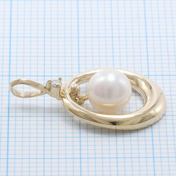 14K Yellow Gold Pearl and Diamond Pendant Necklace - Elegant Jewelry Gift for Women, Perfect for Weddings, Anniversaries & Special Occasions