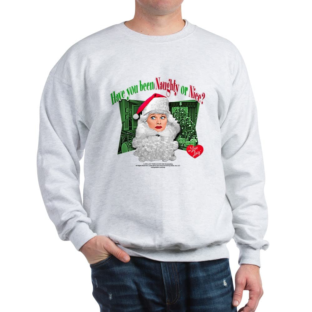 I Love Lucy Naughty or Nice Vintage TV Show Sweatshirt - Soft Cotton Pullover for Christmas Gifts & Holiday Parties | Collector's Item for Lucy Fans | Perfect for Casual Wear, Theme Parties & Christmas Gatherings | Great for TV Show Lovers & Retro Fashion Enthusiasts | Ideal for Christmas Gift Exchanges, Vintage TV Show Marathons & 1950s Themed Events