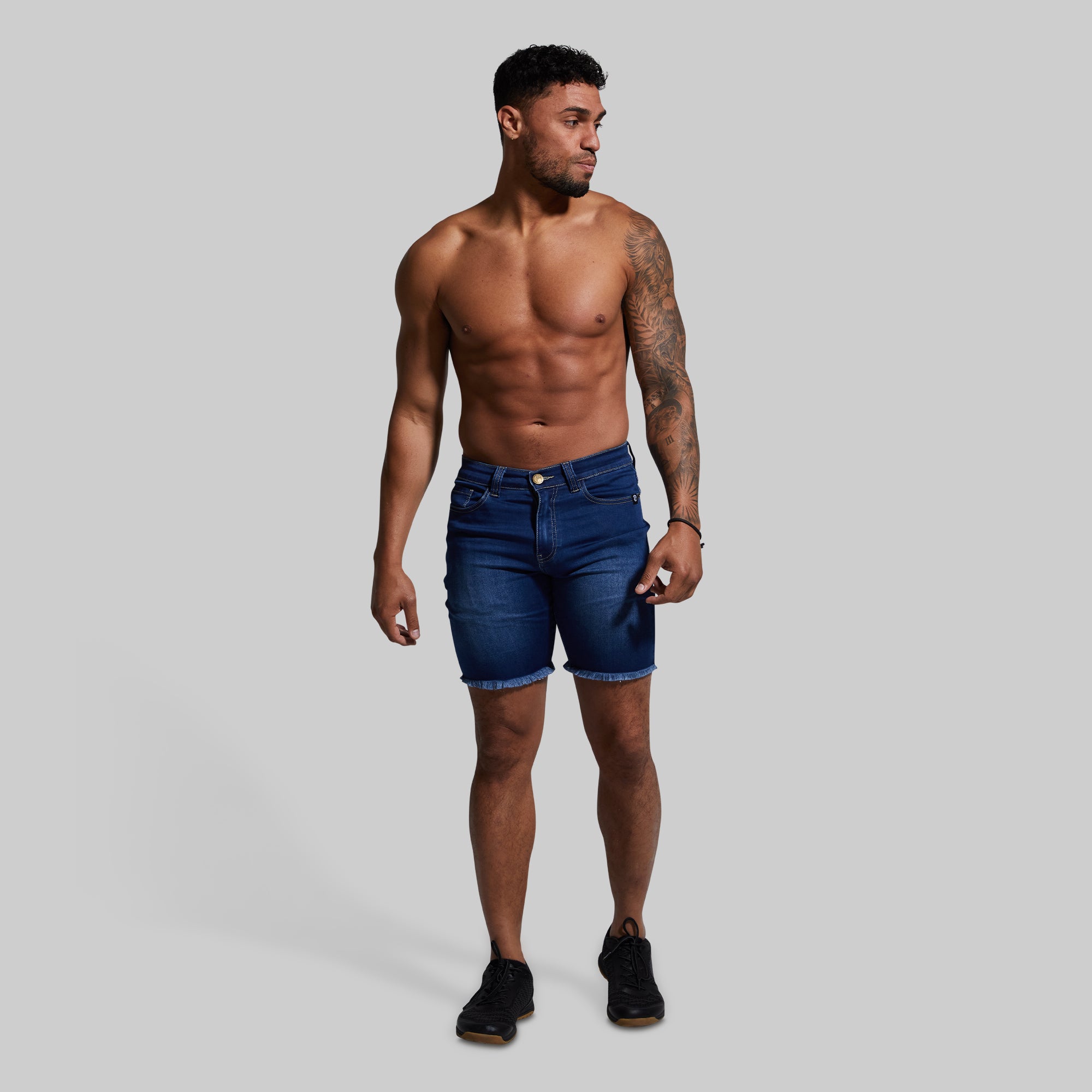 Stretchy Denim Jorts for Women - Dark Wash High Waist Jean Shorts | Comfortable & Flexible for Summer, Beach, and Casual Outings