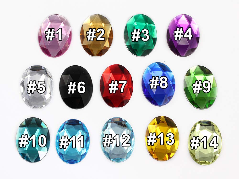 KraftGenius Allstarco 40x30mm Jet Black H101 Large Flat Back Oval Acrylic Rhinestones - 4 Pack for Cosplay Costumes, DIY Crafts, Jewelry Making & Nail Art Decorations | Perfect for Costume Accessories, Scrapbooking & Home Decor