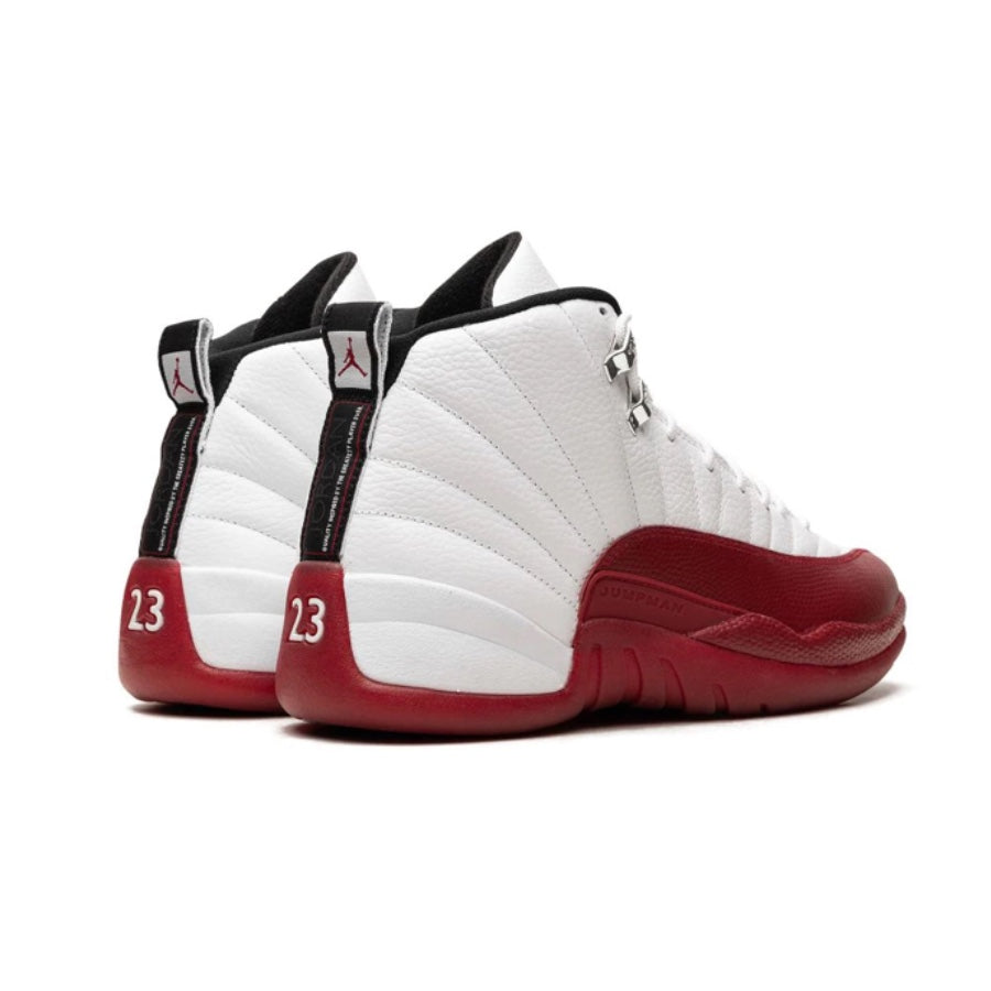 Air Jordan 12 Retro Cherry 2009 White Varsity Red Basketball Shoes - Men's Sneakers for Sports & Streetwear Fashion