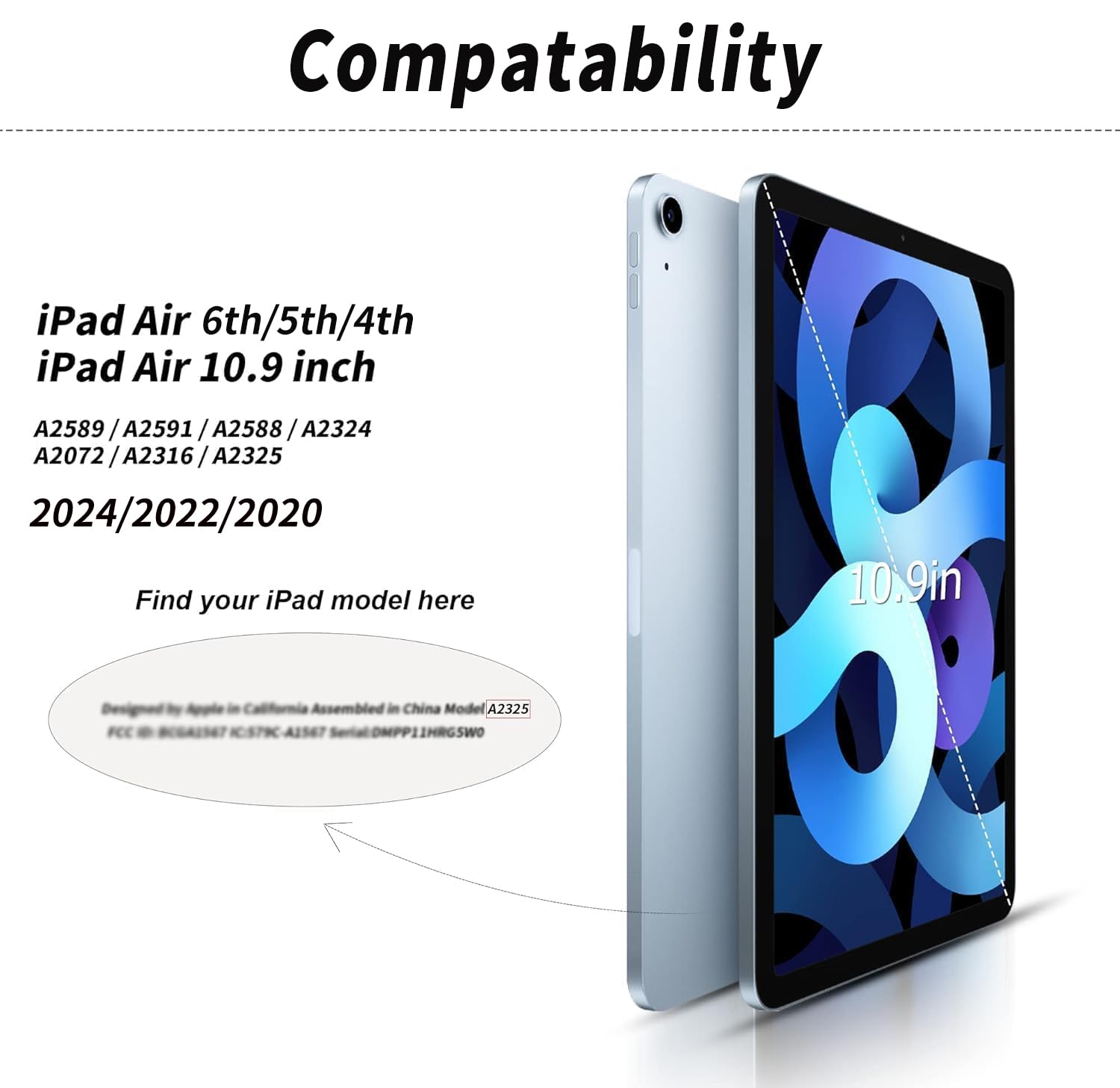Kenke iPad Air 6th/5th/4th Gen Case with Bluetooth Keyboard (2024/2022/2020 11 & 10.9 Inch) - Detachable Wireless, Ultra Thin & Light, Left Side Pencil Holder, Auto Wake/Sleep - Perfect for Work, Study & Travel (Gray)