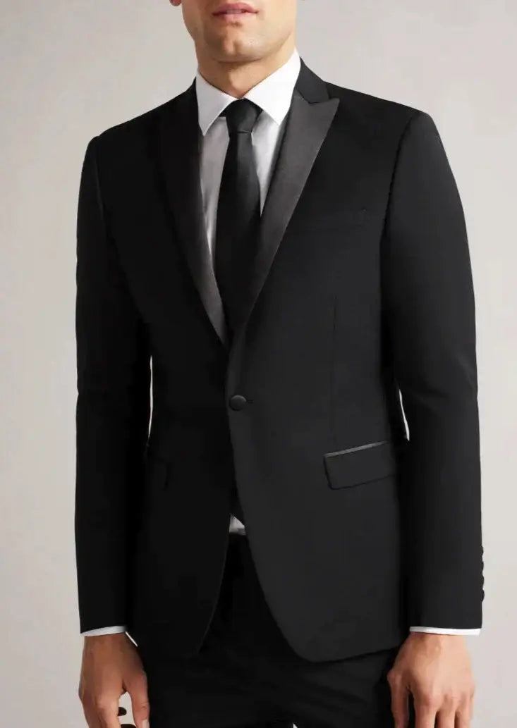 Ted Baker Men's Black Slim Fit Tuxedo Dinner Jacket | Formal Suit Blazer for Weddings, Prom & Evening Events