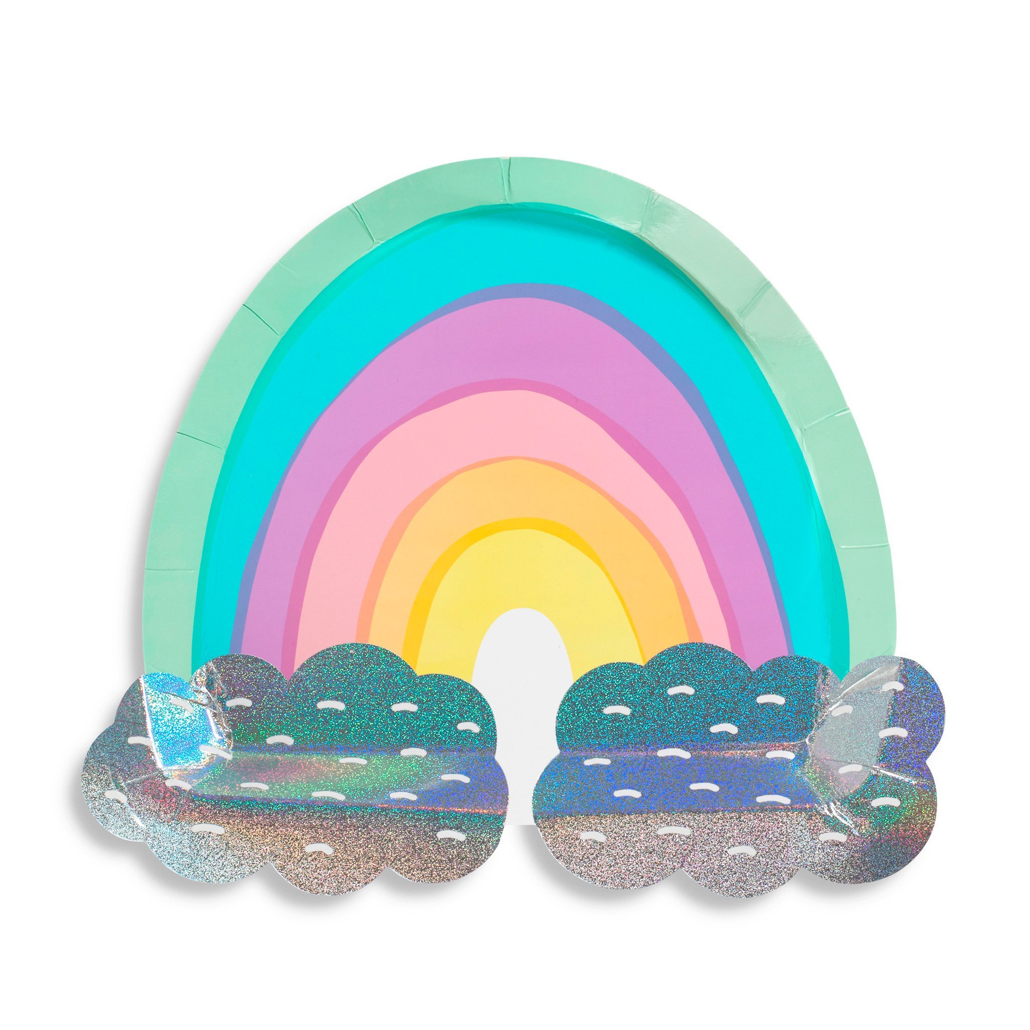 Daydream Society Over The Rainbow Large Paper Party Plates - Pack of 8 | Colorful Disposable Plates for Birthday Parties, Baby Showers & Rainbow Themed Events