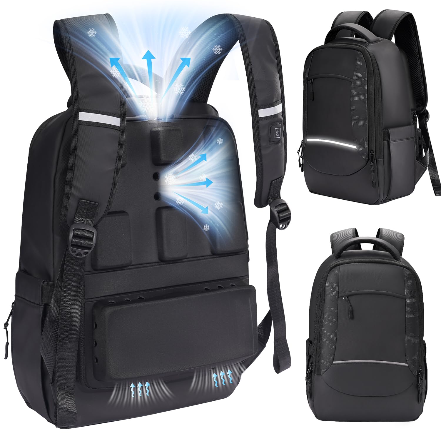 Cooling Backpack with Built-in Fans - Breathable Ventilated Backpack for Hiking, Outdoor Sports & Travel | Sweat-Proof Airflow Design & Lightweight Daypack for Summer Activities