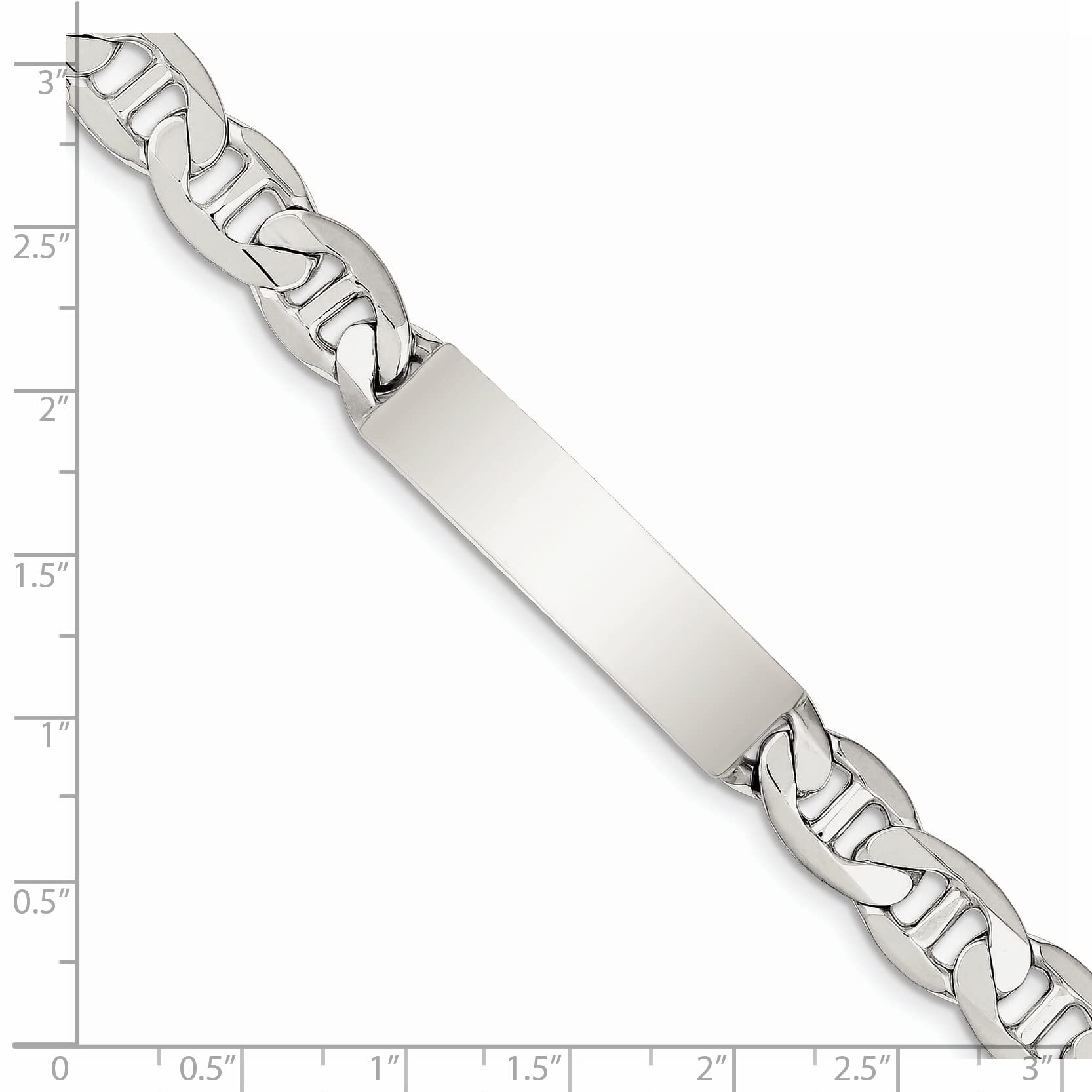 FindingKing Sterling Silver Anchor ID Bracelet 8.5
