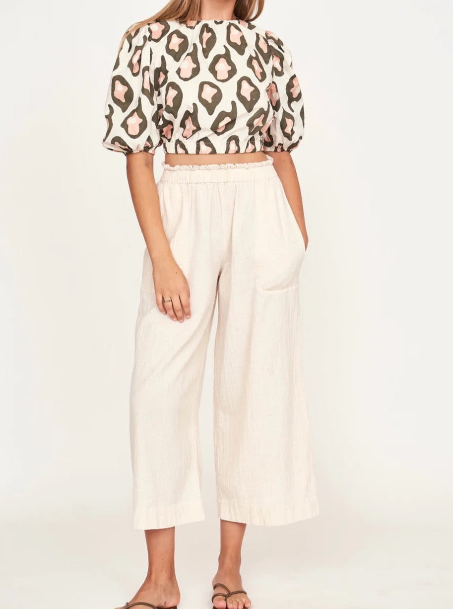 Mirth Andaman Bubble Top - Stylish Oyster Print Women's Blouse for Casual Wear & Summer Outfits