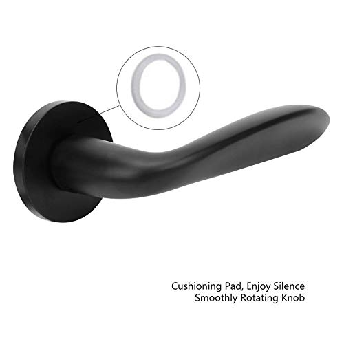 Black Space Aluminum Interior Door Lock Handle - Split Silent Cabinet Door Lock for Bedroom, Bathroom, and Closet Doors - Durable & Noise-Free Home Security Solution