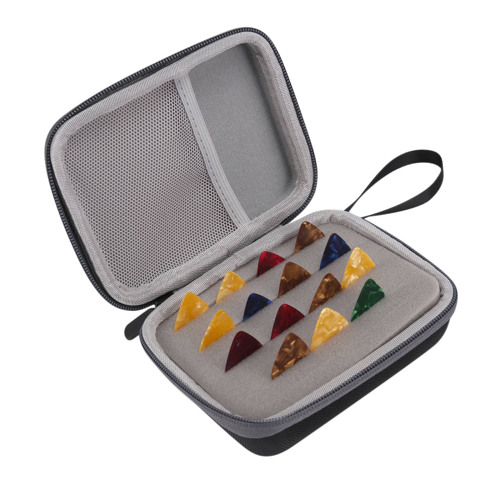 Camsiom 15-Piece Guitar Pick Set with 0.75mm Thickness - Perfect for Acoustic, Classical & Electric Guitars - Includes Storage Bag (Gray) - Ideal for Beginners, Professionals & Live Performances