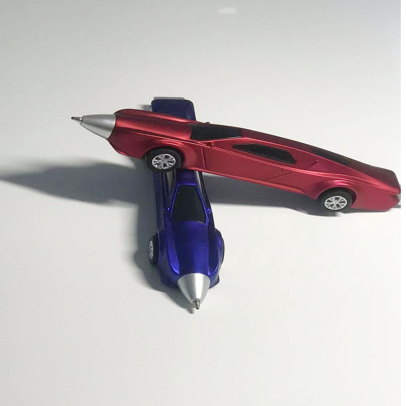 Fun Novelty Pens for Kids - Cute Race Car Design School Supplies, Cool Writing Pens for Teens - Perfect for Classroom, Homework & Party Favors (Red/Blue)