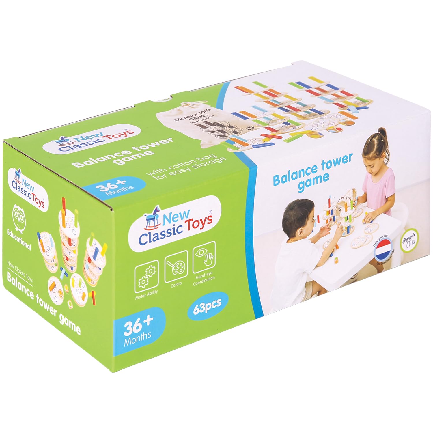 Classic Wooden Stacking Tower Balancing Game - 10809 - Fun Family Board Game for Kids & Adults - Perfect for Parties, Gifts & Indoor Activities
