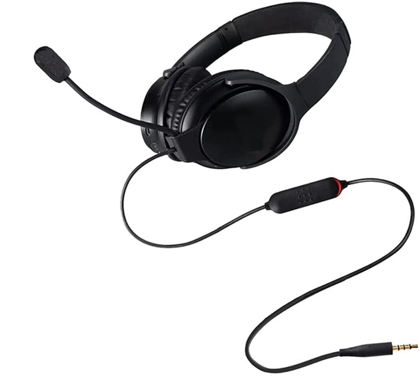 Bose QuietComfort 45 Boom Microphone Cable - Compatible with QC45 Wireless Headphones, PS4/PS5, Xbox Series X/S, PC & Laptop - 40in Black Mic with Mute Switch for Gaming, Streaming & Conference Calls