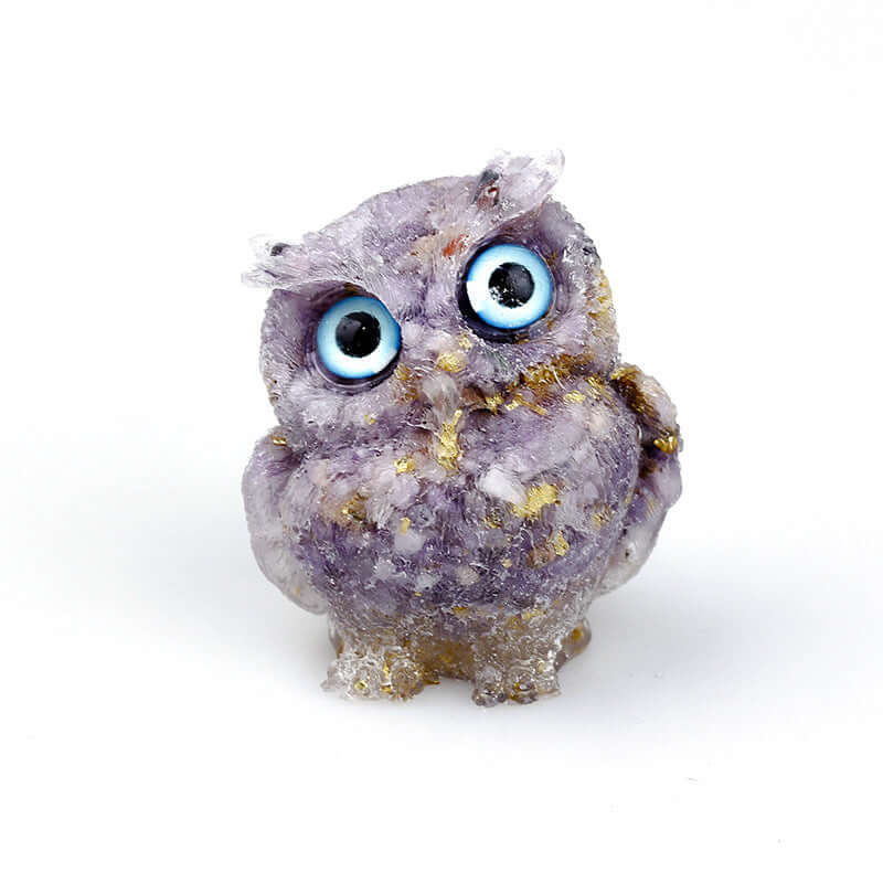 Handmade Crystal Owl Figurine - Elegant Tabletop Decor for Home & Office | Feng Shui Gift, Meditation & Yoga Room Accent | A6565
