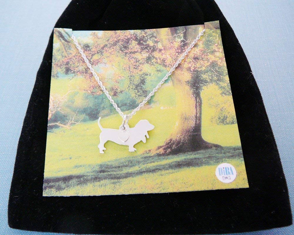 925 Sterling Silver Basset Hound Dog Charm Necklace - Cute Puppy Pendant Jewelry Gift for Women - Perfect for Pet Lovers, Birthday & Anniversary Gifts