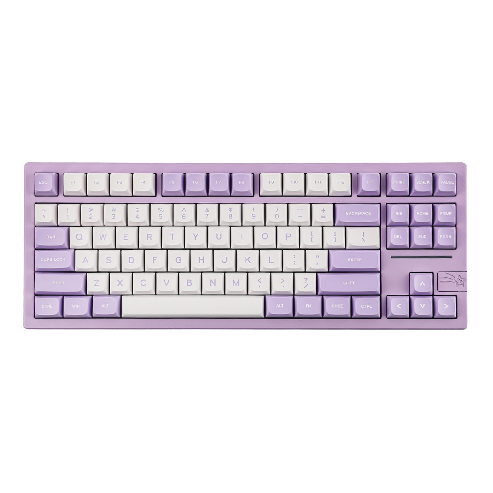 EPOMAKER x Feker Galaxy80 Wireless Mechanical Gaming Keyboard - Aluminum Alloy Body, BT5.0/2.4G/USB-C Connectivity, Hot-Swappable Gasket Mount, NKRO with Creamy Switches (Purple/Marble White) - Perfect for Esports, Office Work & Typing Enthusiasts