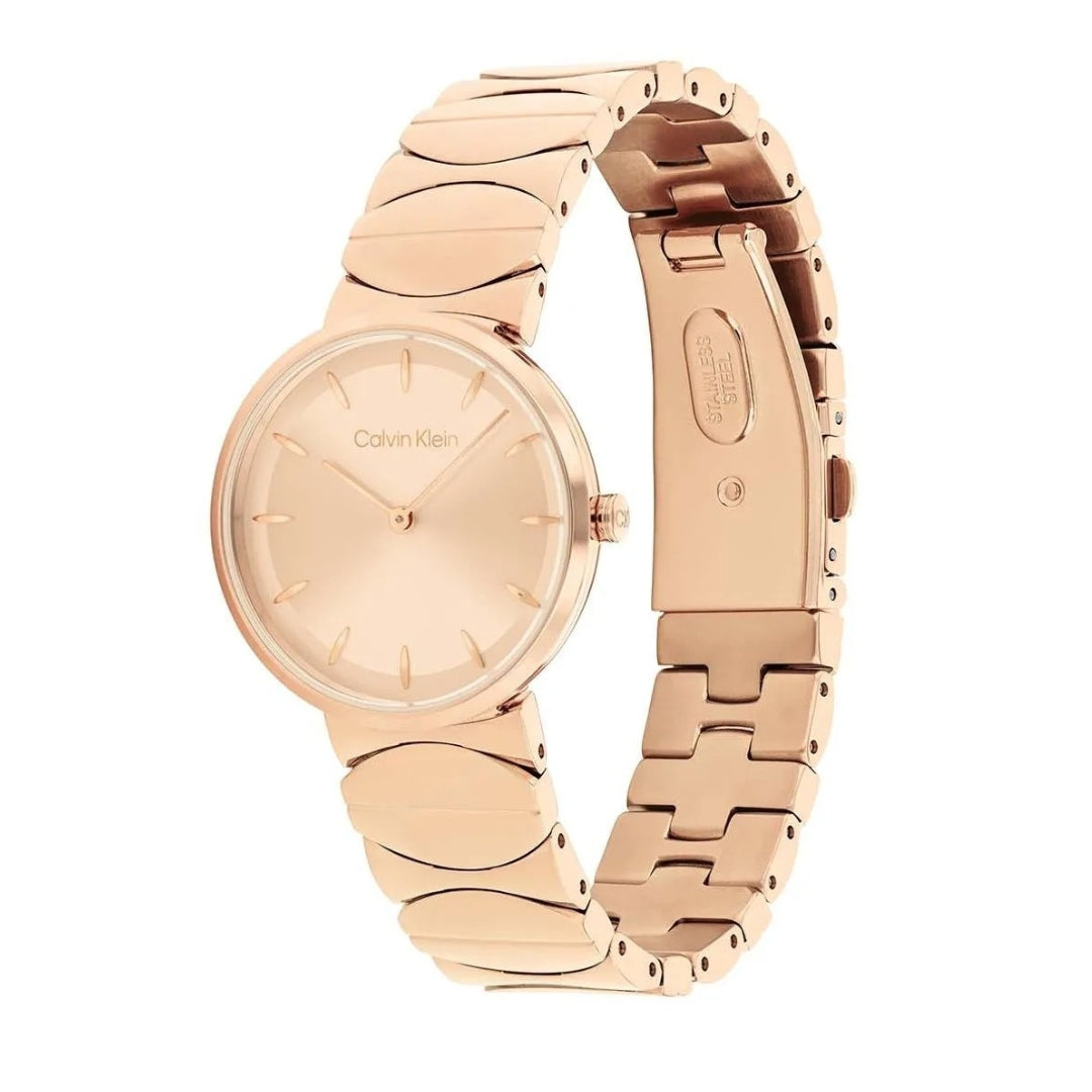 Calvin Klein Enchant Rose Gold Steel Watch 25700001 for Women - Elegant & Stylish Timepiece for Work, Parties & Everyday Wear