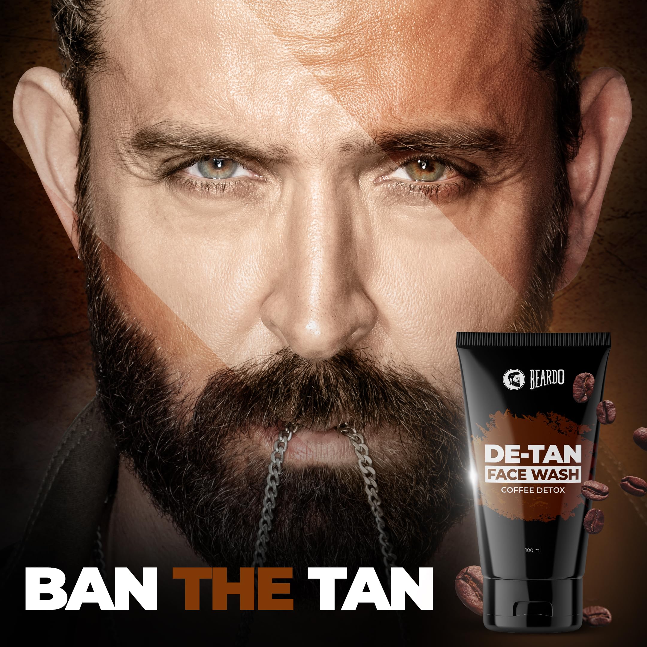Beardo Ban the Tan Kit for Men - Detan Face Wash with Coffee Extracts & Vitamin E, Exfoliating Face Scrub - Premium Grooming Gift Set for Boyfriend, Husband | Valentine's Day, Birthday, Anniversary Present | Perfect for Daily Skincare Routine & Special Occasions