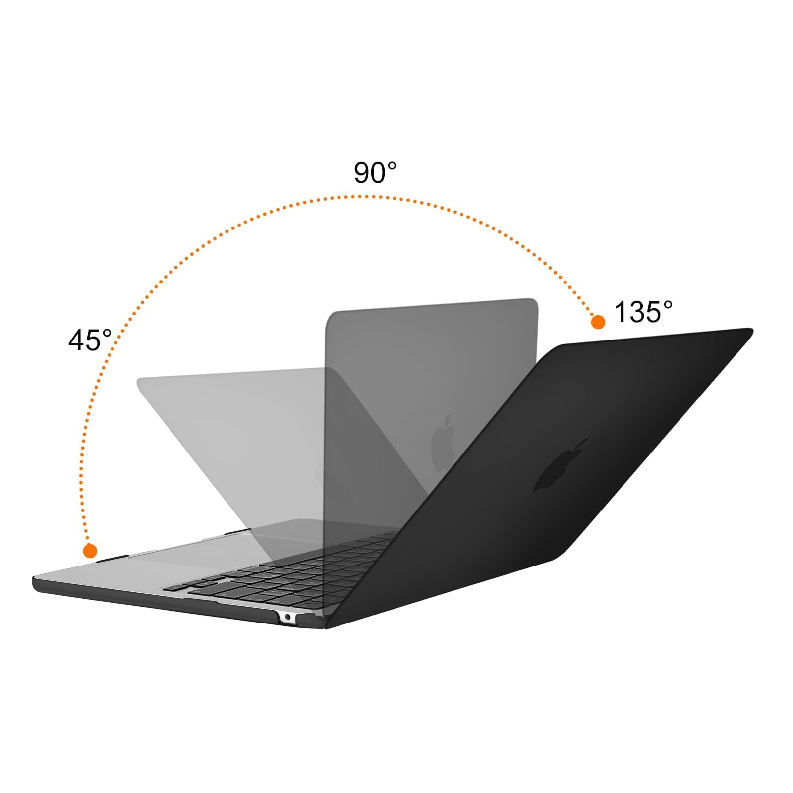 MOSISO MacBook Air 13 inch Case (2022-2025 Models) - Hard Shell Cover with Keyboard Protector & Screen Film for M2/M3/M4 A2681/A3113/A3240 - Includes USB-C Port Access - Perfect for Work, Travel & School - Black
