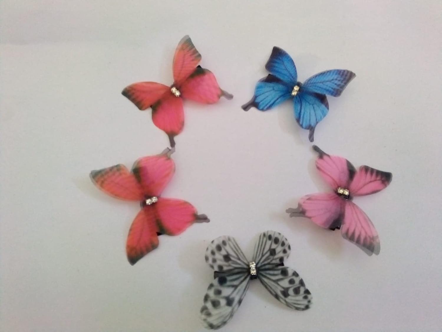 6 Pcs Butterfly Hair Clips with Glitter - Acrylic Resin Alligator Hair Claws for Women - Perfect for Parties, Weddings & Everyday Hair Accessories