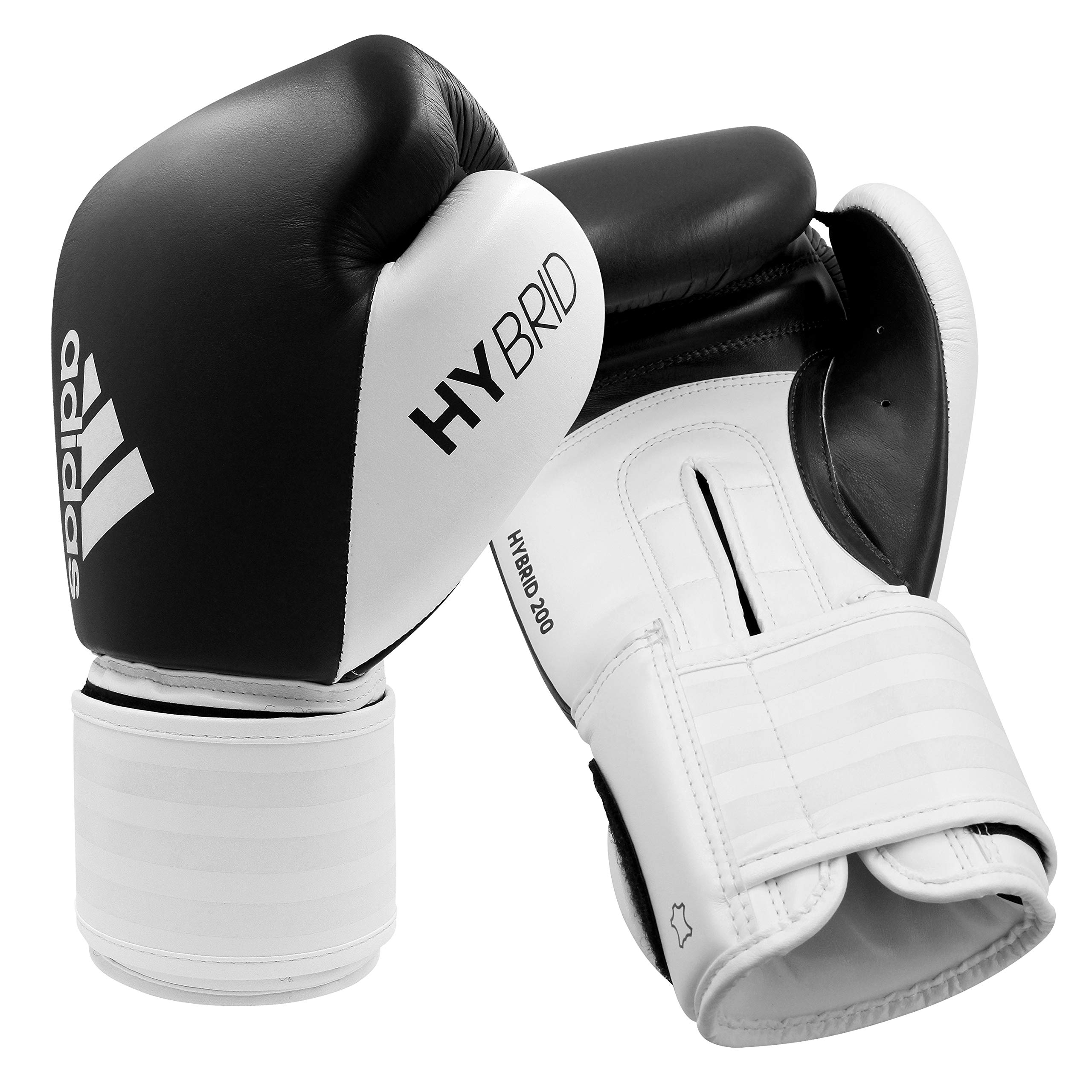 Adidas Hybrid 200 Leather Boxing & Kickboxing Gloves for Men & Women - Premium Training Gloves for MMA, Sparring, Bag Work & Fitness