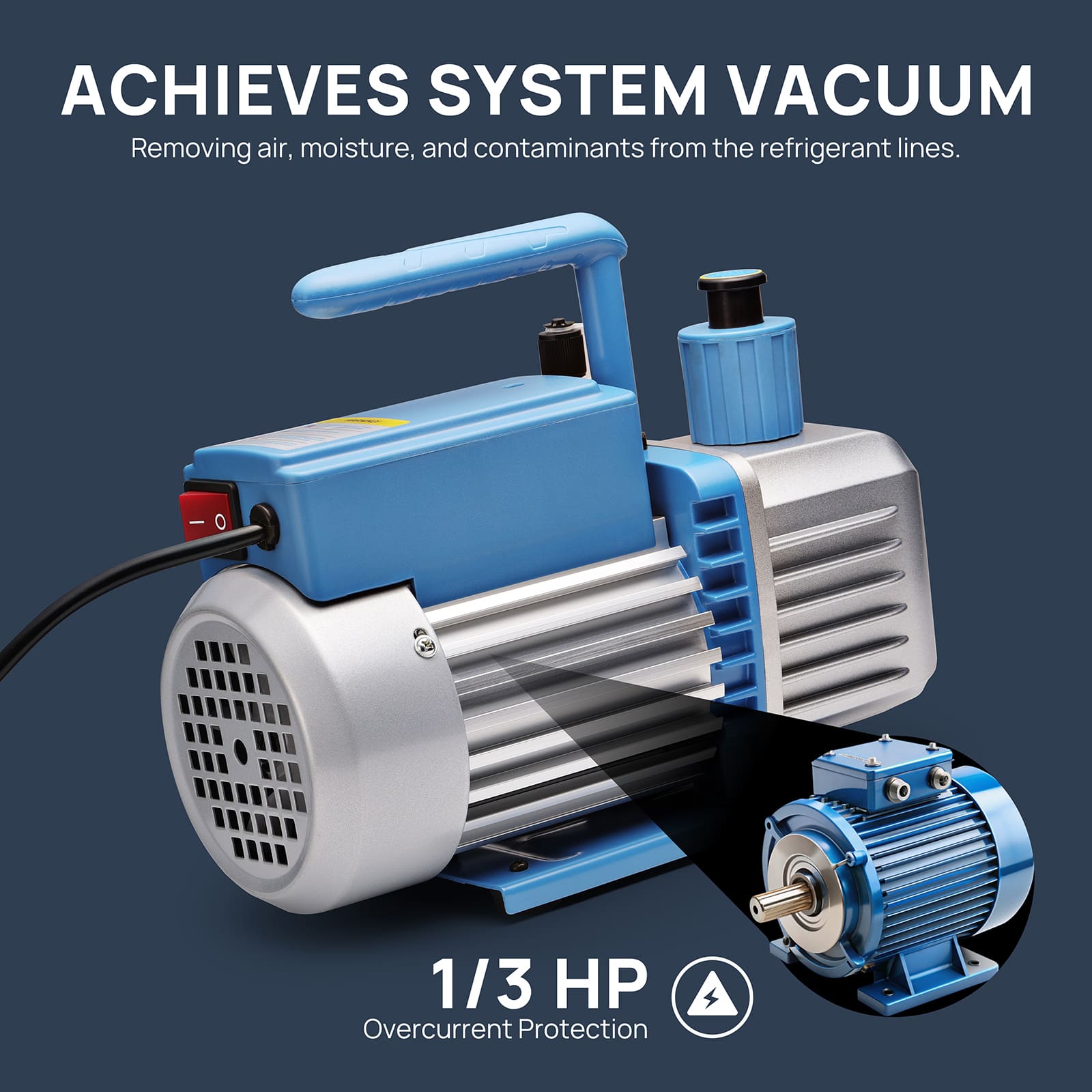 VP30 Vacuum Pump and Gauge Set - Professional HVAC Refrigeration Tool Kit for AC Repair, Car Maintenance & Home Appliance Servicing