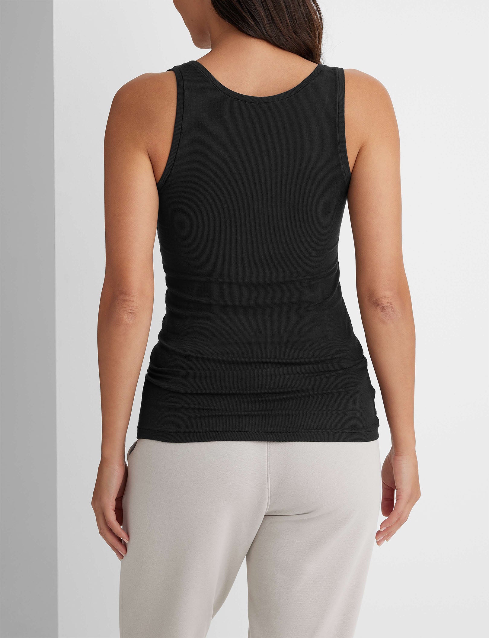 Women's Micro Rib Fitted Tank Tops (2 Pack) - Soft Stretch Slim Fit Camisoles for Layering, Yoga & Everyday Wear