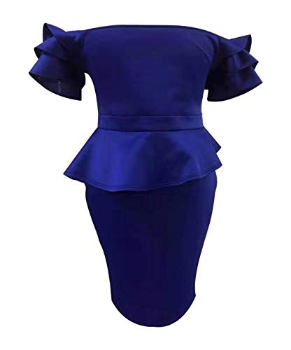 VERWIN Plus Size Women's Midi Dress - Patchwork Short Sleeve Bodycon Dress with High Waist | Perfect for Casual Outings, Date Nights & Summer Parties