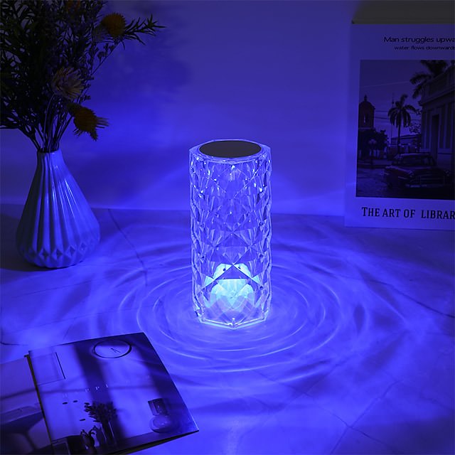 Diamond Crystal LED Lamp - Elegant Decorative Lighting for Home, Bedroom, Living Room & Wedding Decor - Energy Efficient & Dimmable Ambient Light
