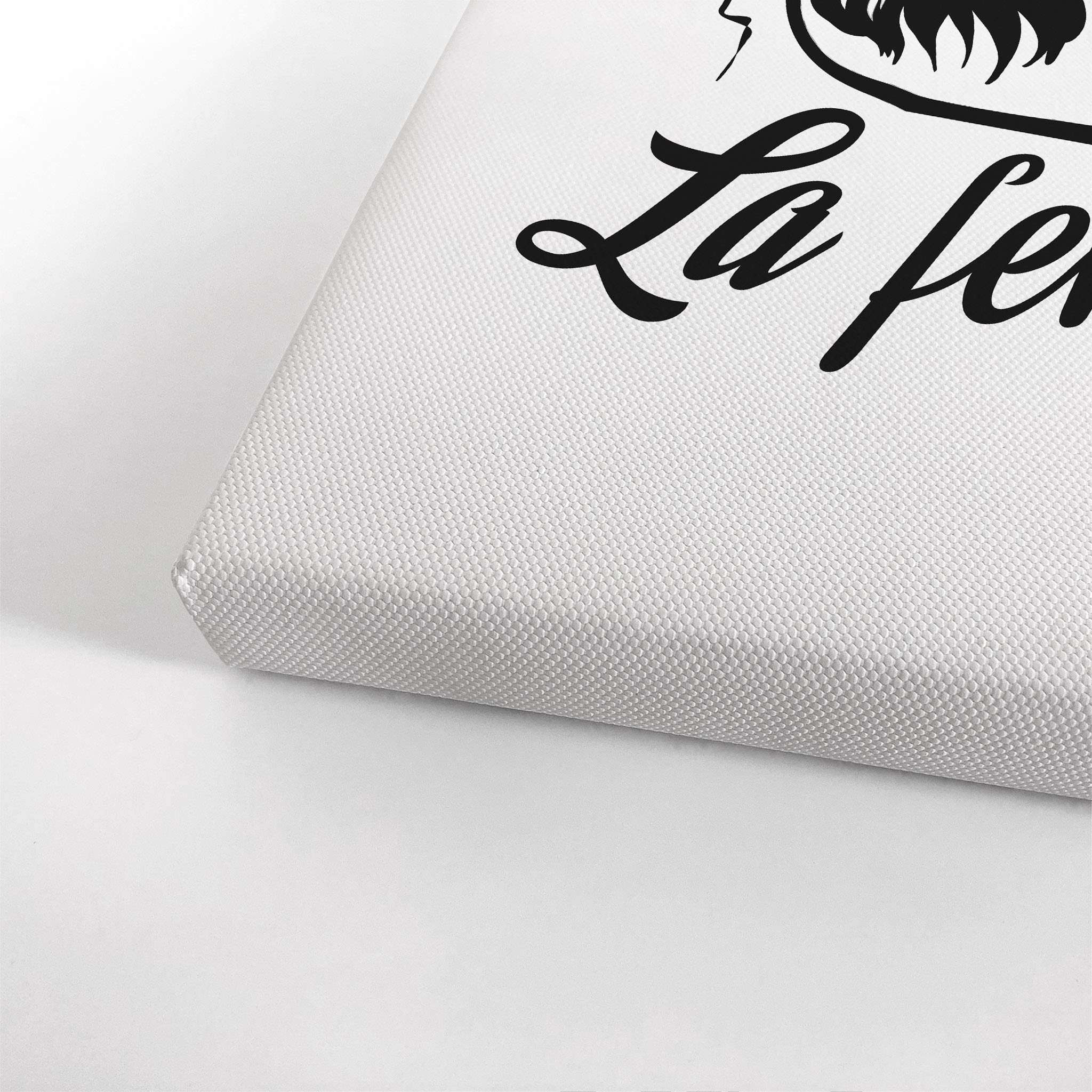 Smile Art Design La Femme Black and White Lady Sketch Drawing - Minimalist Glam Fashion Canvas Wall Art Print (40x30 Inches) - Perfect for Office, Bathroom, Girl's Room, Women's Dorm, Bedroom & Living Room Decor - Ready to Hang - Elegant Home & Gift Idea for Art Lovers
