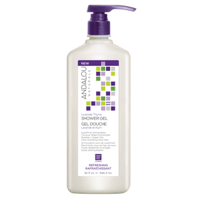 Andalou Naturals Lavender Thyme Refreshing Shower Gel - 32 oz (946 ml) for Relaxing Aromatherapy & Stress Relief - Perfect for Spa Days & Evening Showers