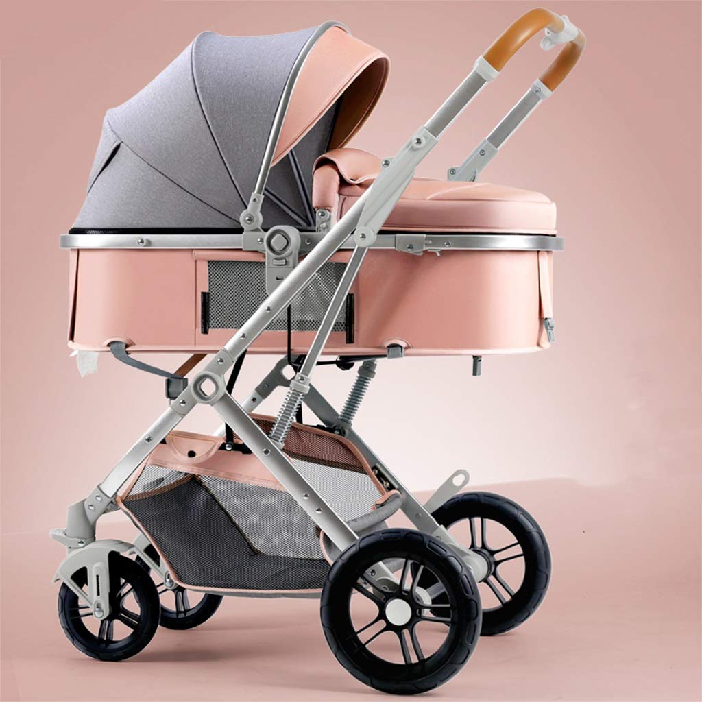 TXTC Lightweight Multifunction Baby Stroller with Reversible Seat - One Hand Fold, Large Shopping Basket & Bottle Holder - Newborn Pushchair Pram in Pink | Perfect for Shopping, Travel & Daily Walks