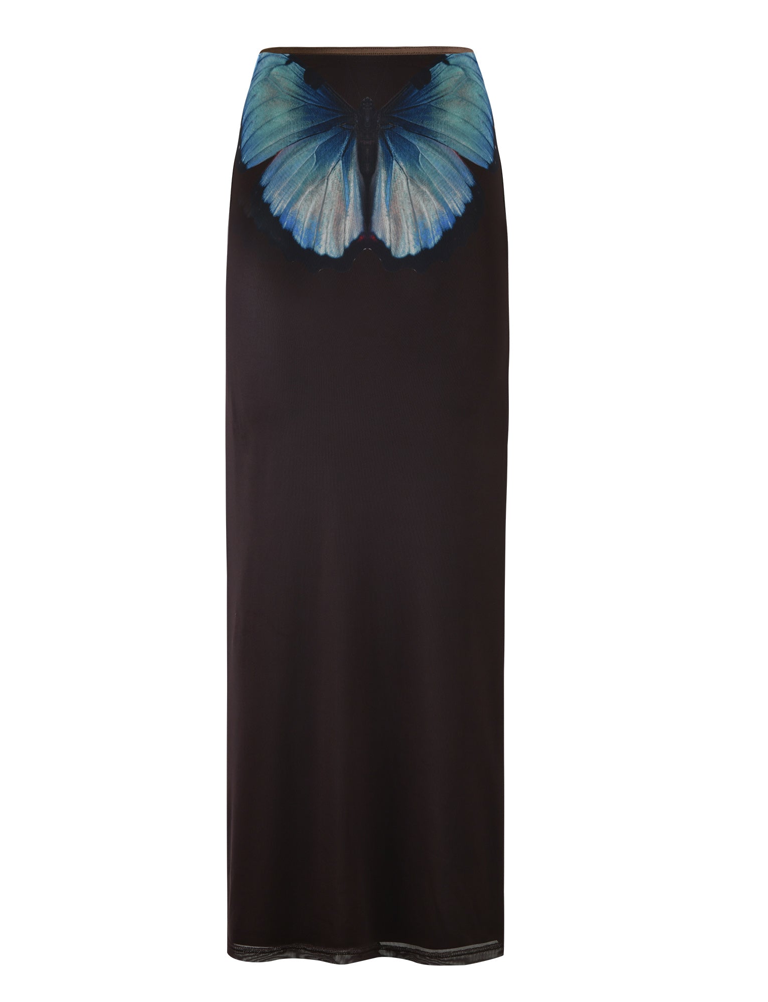 NANCI Women's Brown Butterfly Print Skirt - Flowy A-Line Midi Skirt for Casual Wear, Office, and Summer Outfits
