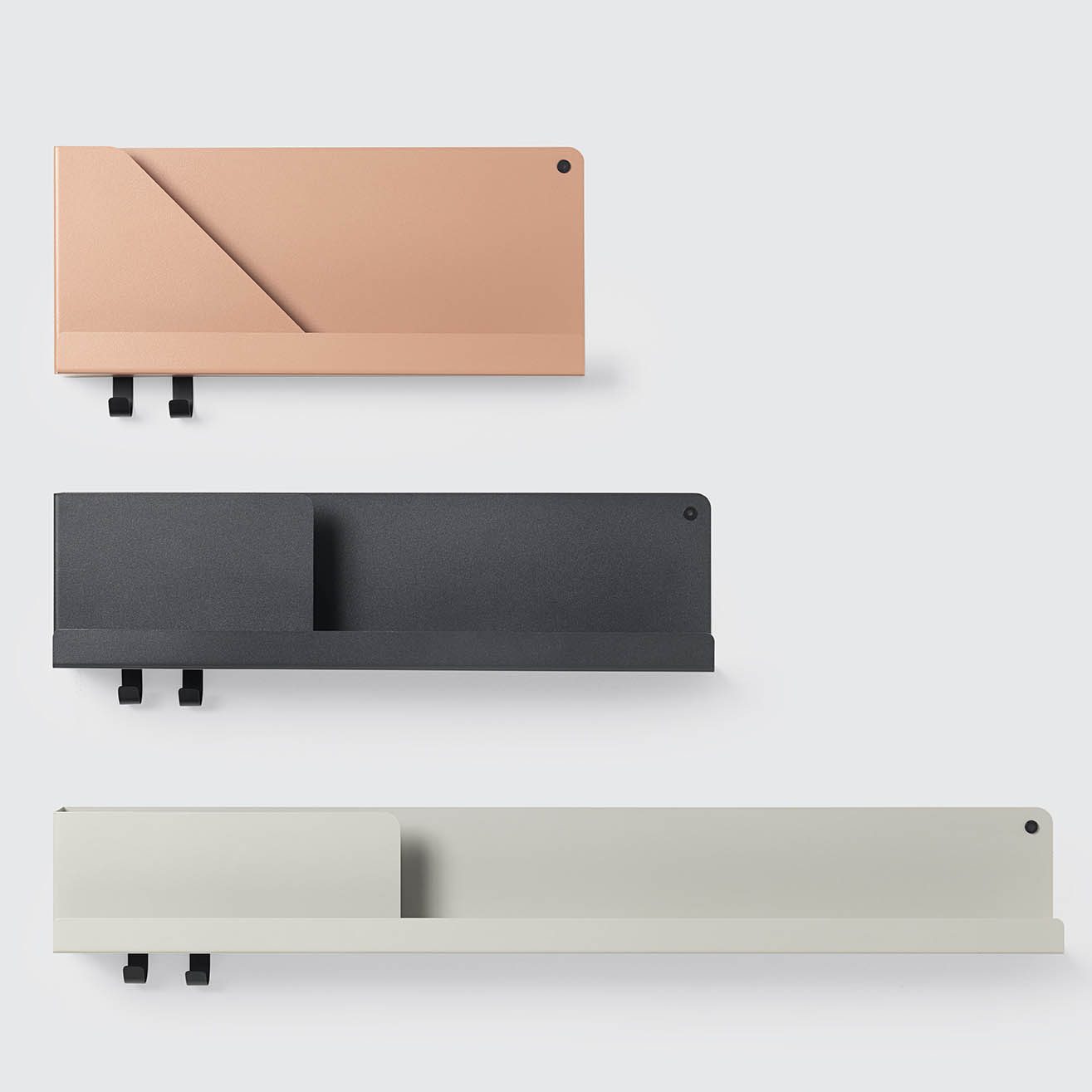MUUTO Folded Shelves - Modern Black Wall Shelf, 24.8x2.56 Inches - Perfect for Living Room, Bedroom & Office Storage & Display