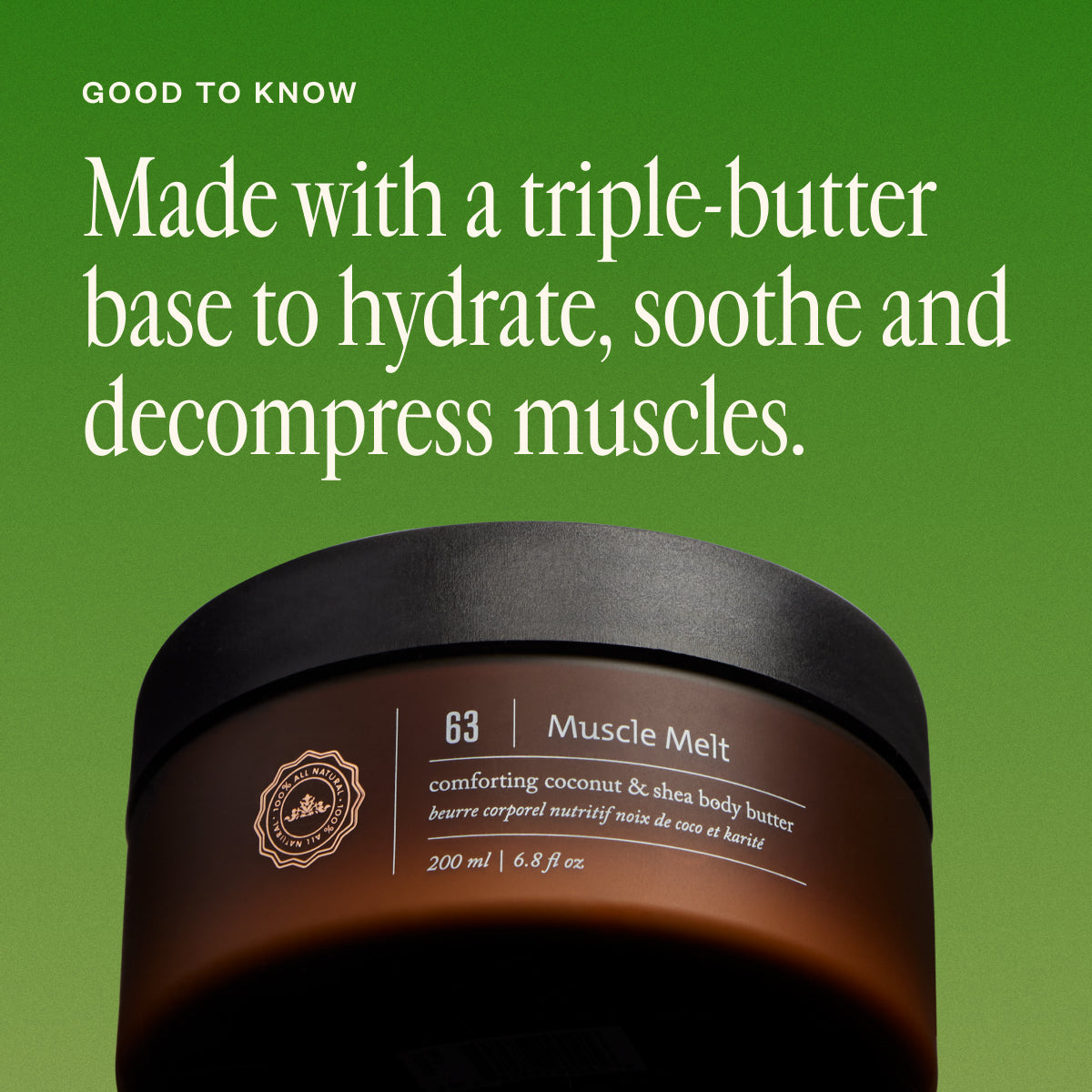 Muscle Melt Body Butter - Deep Moisturizing & Relaxing Cream for Sore Muscles - Perfect for Post-Workout Recovery & Massage Therapy