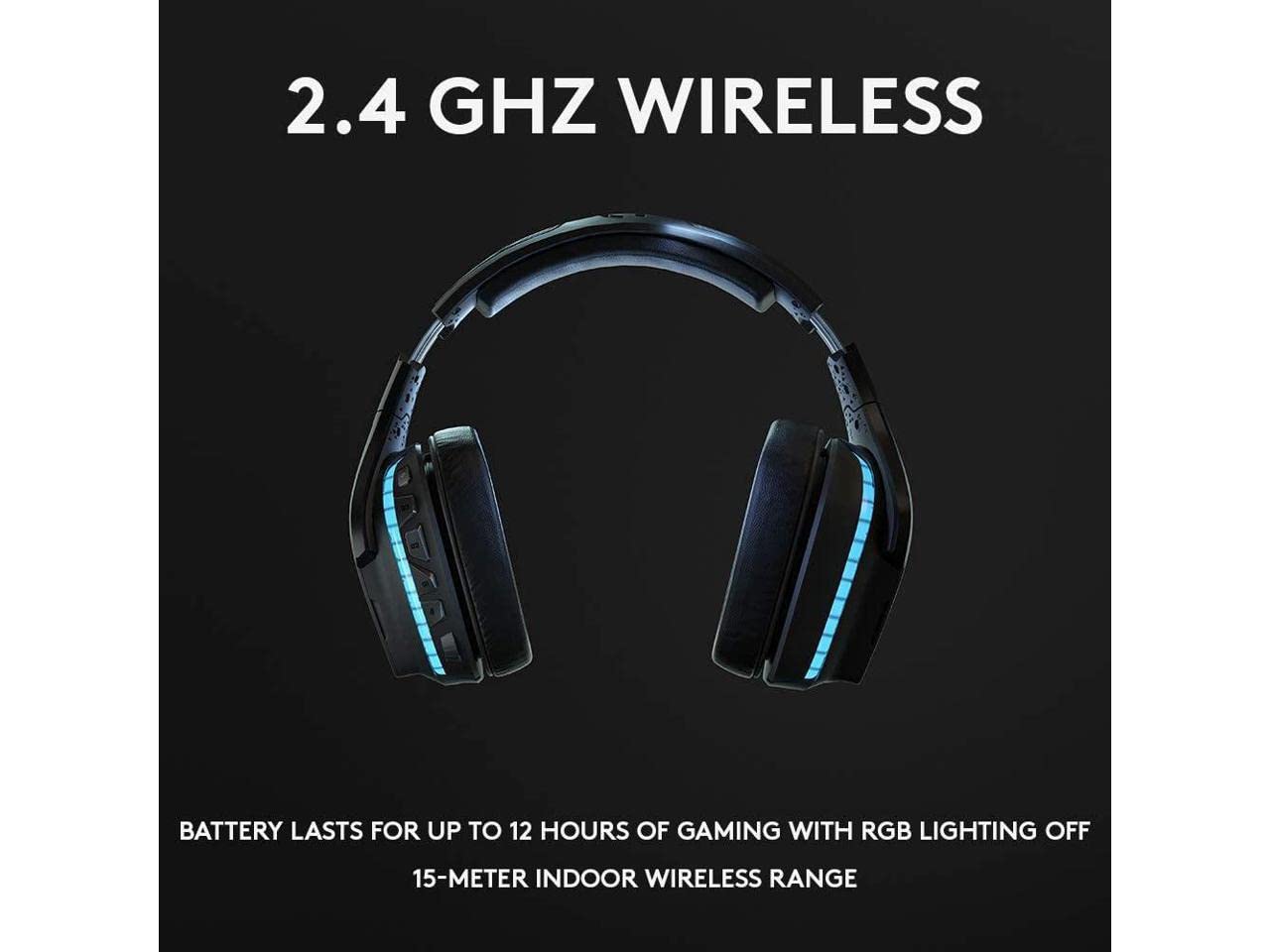 Logitech G935 Wireless Gaming Headset with DTS:X 7.1 Surround Sound, LIGHTSYNC RGB Lighting - Black & Blue (Renewed) - Perfect for PC Gaming, Streaming & Esports