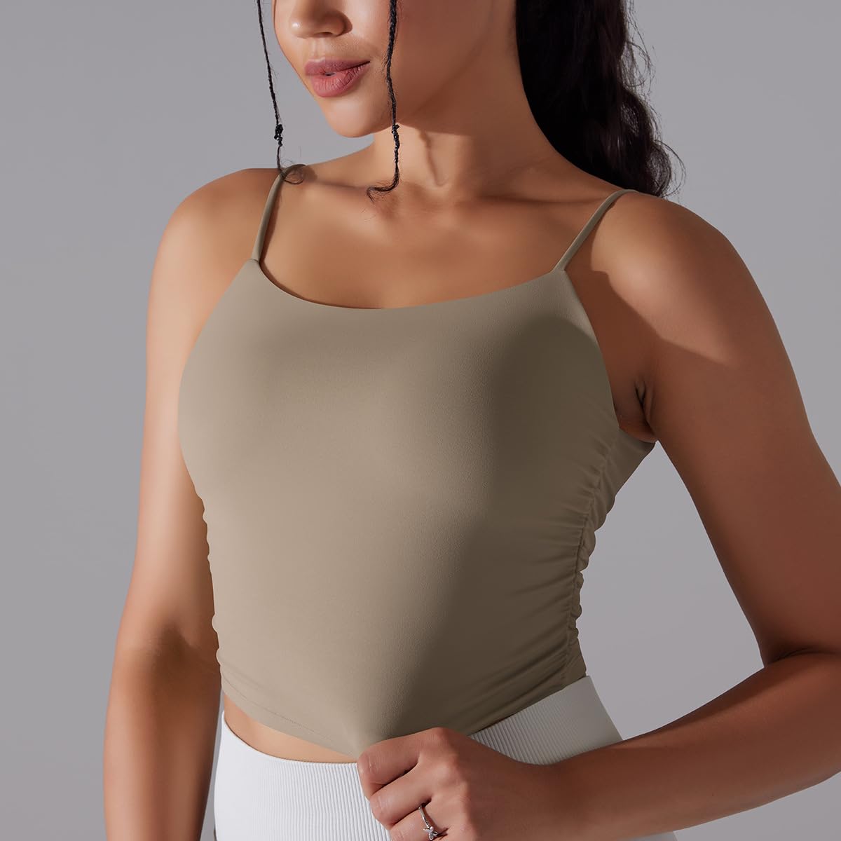 QUECY® Women's Slim Seamless Cami Tops - Skinny Spaghetti Strap Backless Shirts for Yoga, Workout, Gym - Perfect for Summer, Beach & Casual Wear