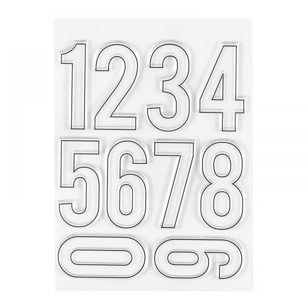 0-9 Number Stamps for DIY Card Making, Scrapbooking & Paper Crafts - Transparent Rubber Seal Stamps for Arts & Crafts Supplies - Perfect for Scrapbook Albums, Photo Decor & Handmade Projects