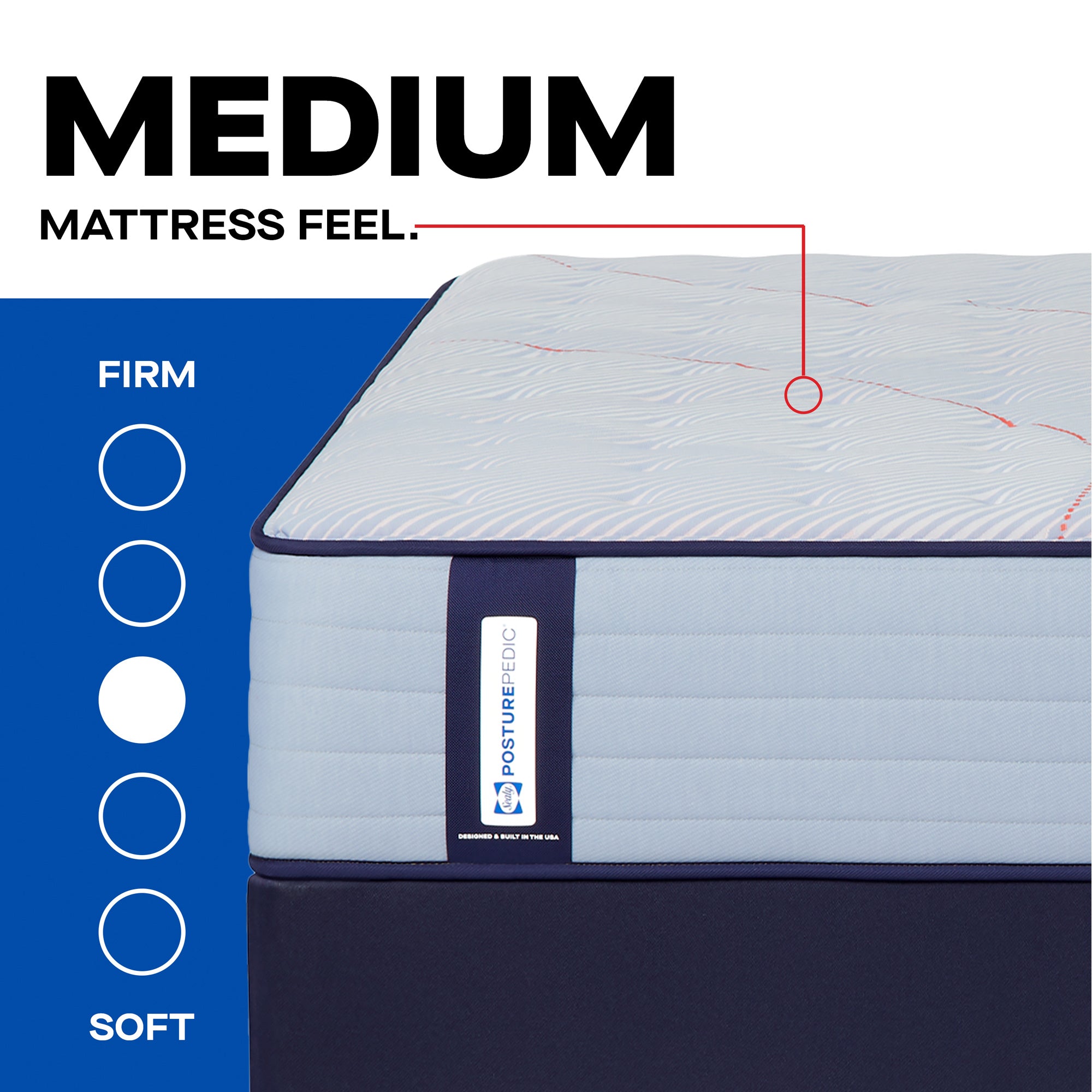 Sealy Posturepedic Dallas Medium Firm Tight Top Mattress - Queen Size Memory Foam Hybrid Bed for Back Pain Relief & Pressure Point Support - Perfect for Master Bedrooms, Guest Rooms & Dormitories