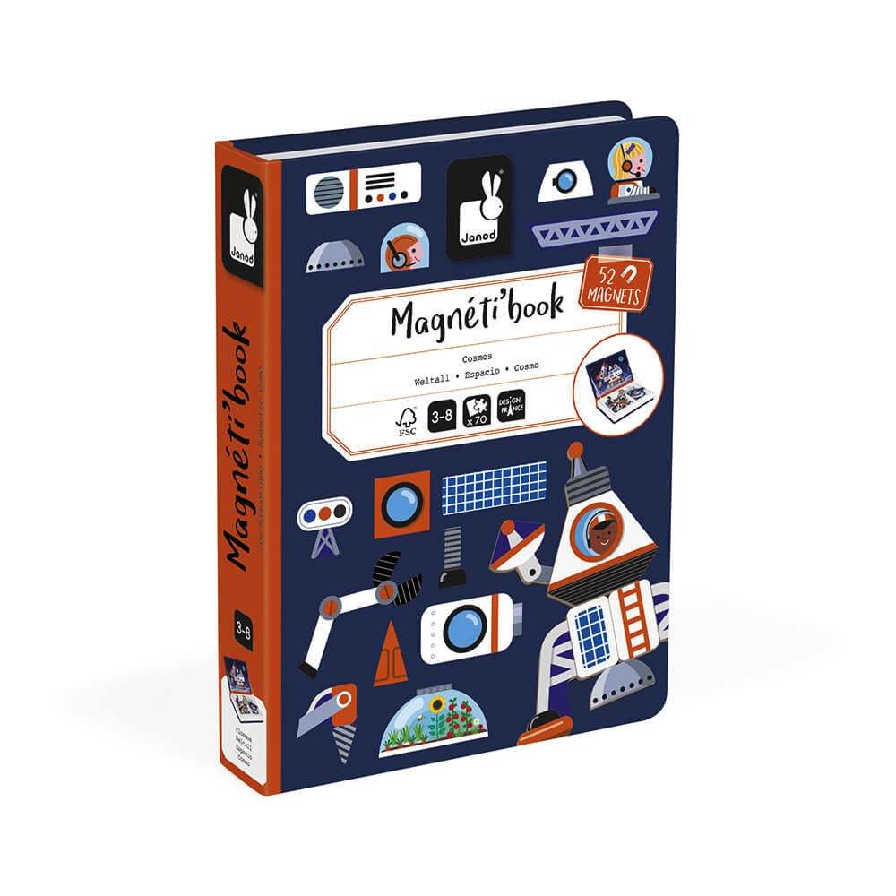Janod Magnetibook Space - Magnetic Educational Toy for Kids | STEM Learning Activity | Perfect for Travel & Classroom Play