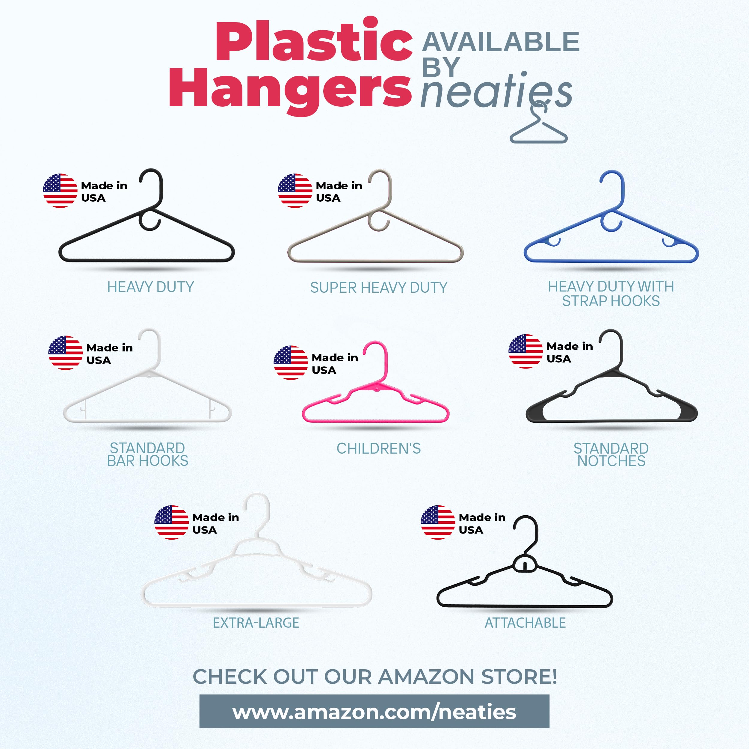 Super Heavy Duty Plastic Clothes Hangers Bulk Pack - 20/30/50/100 Pack Options | Strong Durable Coat Hangers for Closet Organization | Made in USA (30 Pack, White) - Perfect for Retail Stores, Laundry Rooms & Home Wardrobe Storage