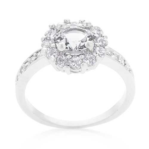 Bella Birthstone Engagement Ring - 14K Gold or Sterling Silver, Clear Cubic Zirconia - Perfect for Proposals, Anniversaries & Special Occasions