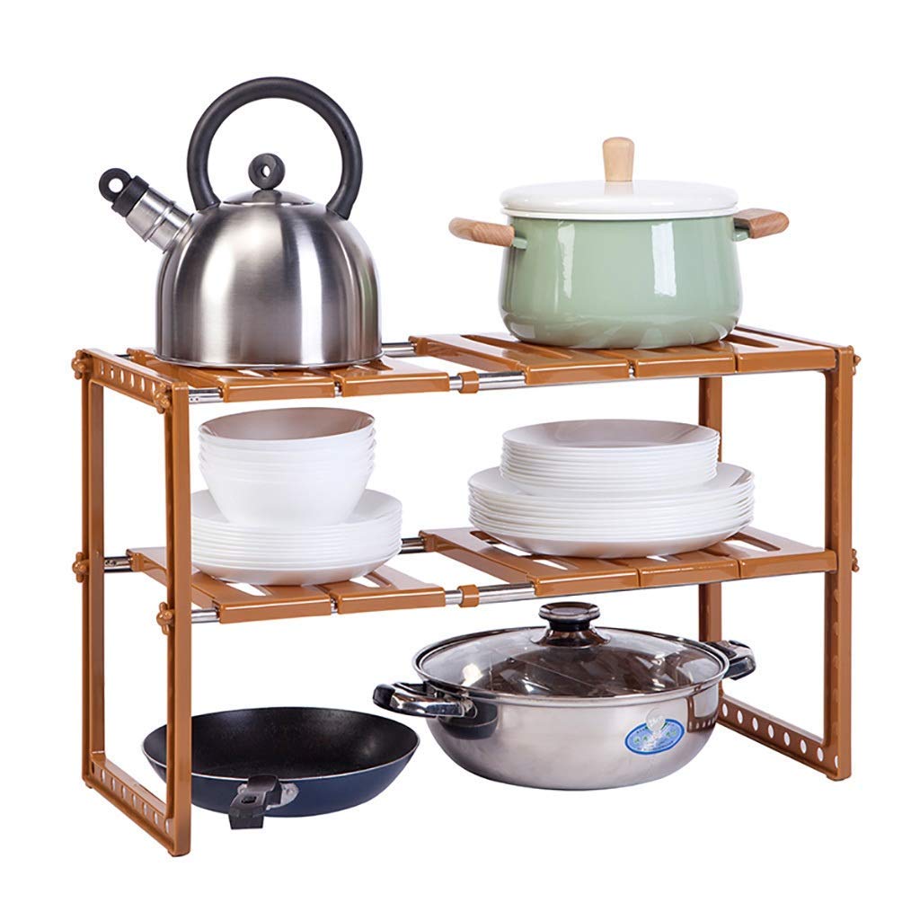 KFDQ 2-Tier Expandable Under Sink Organizer Rack - Multifunctional Kitchen & Bathroom Storage Shelf for Cabinets, Perfect for Organizing Cleaning Supplies and Toiletries