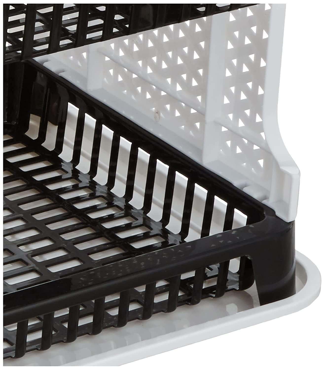 SHAYONA HOMES SURKHAMART Plastic Kitchen Organizer Rack with Water Drip Tray - Dish Drying Rack, Plate Stand & Utensil Holder for Countertop Storage (Brown, Pack of 1) | Perfect for Small Kitchens, Apartments & Dorm Rooms