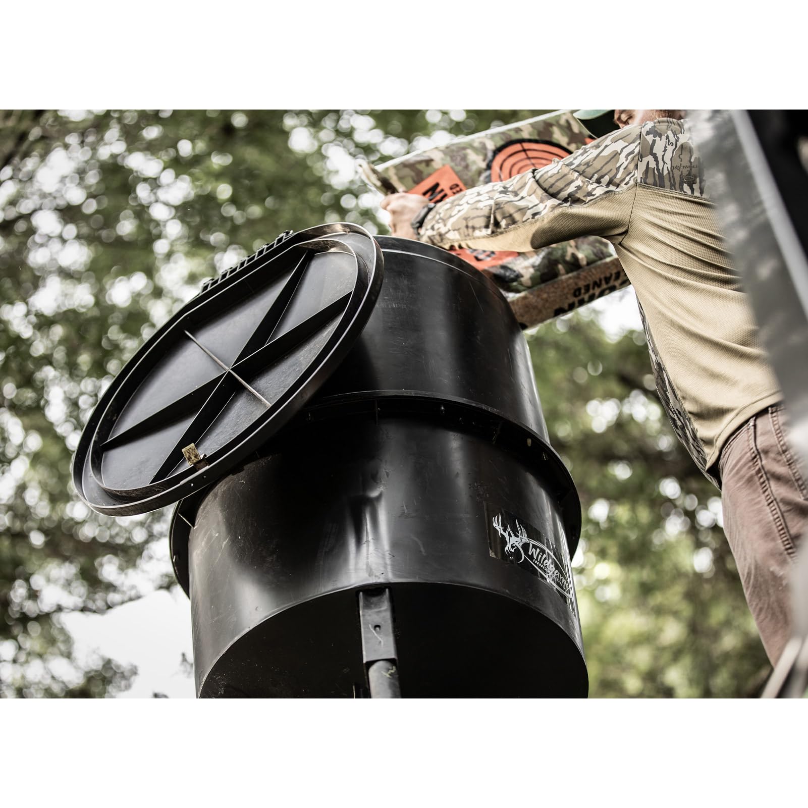 WILDGAME INNOVATIONS Quick-Set 270 lb Digital Timer Game Feeder - Durable Tripod Hunting Feeder for Corn & Pellets with 1-4 Feed Times & 30ft Range | Perfect for Deer Hunting, Wildlife Observation & Backyard Feeding