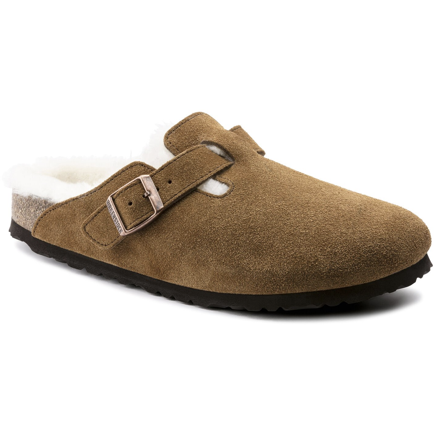 Birkenstock Boston Shearling Suede Leather Clog in Mink - Comfortable House Slippers for Men & Women - Perfect for Indoor, Outdoor & Casual Wear