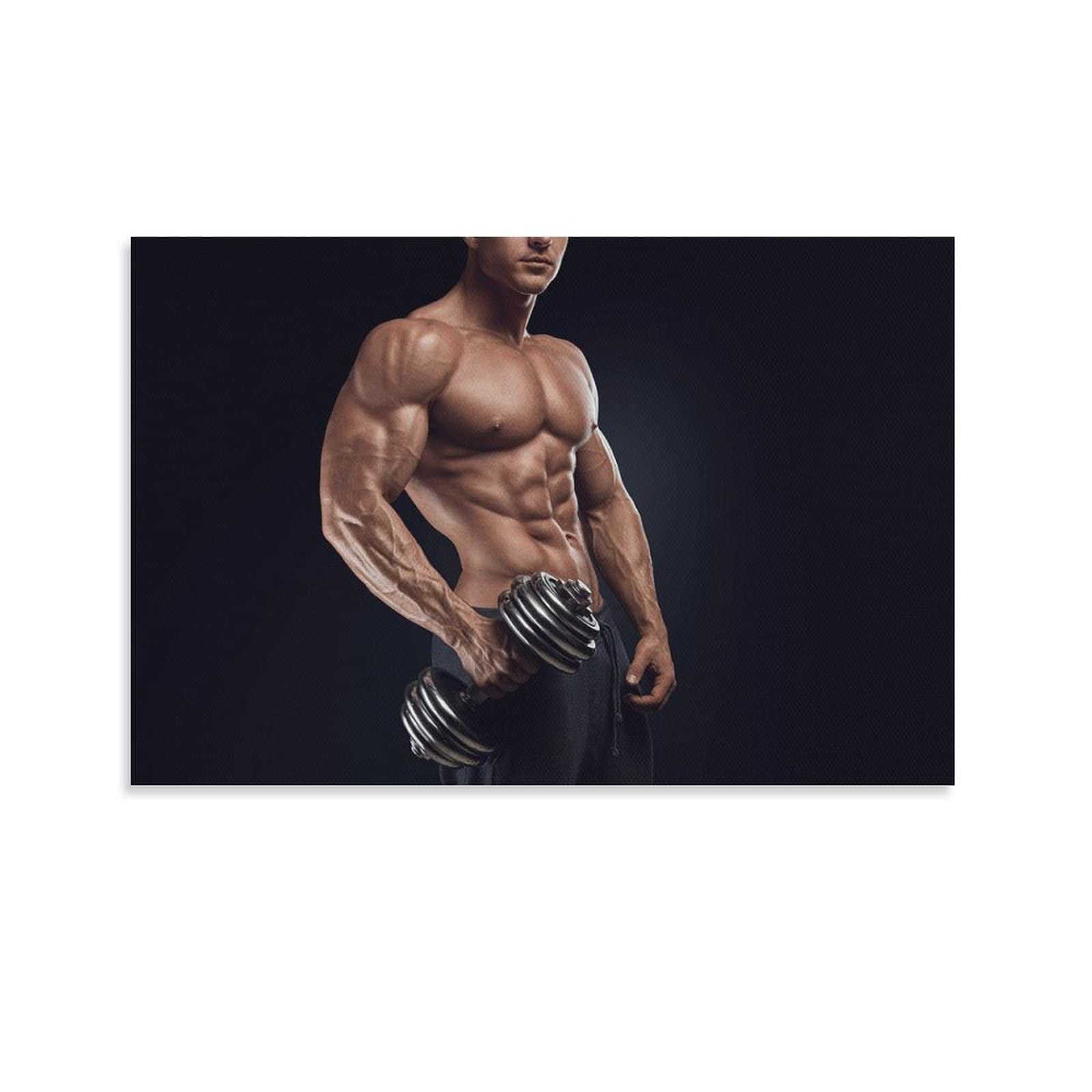 Gym Muscle Poster - Large Canvas Wall Art for Home & Gym Decor - Modern Fitness Artwork for Bedroom, Living Room & Wall Decoration - Perfect for Workout Motivation & Home Gym Inspiration