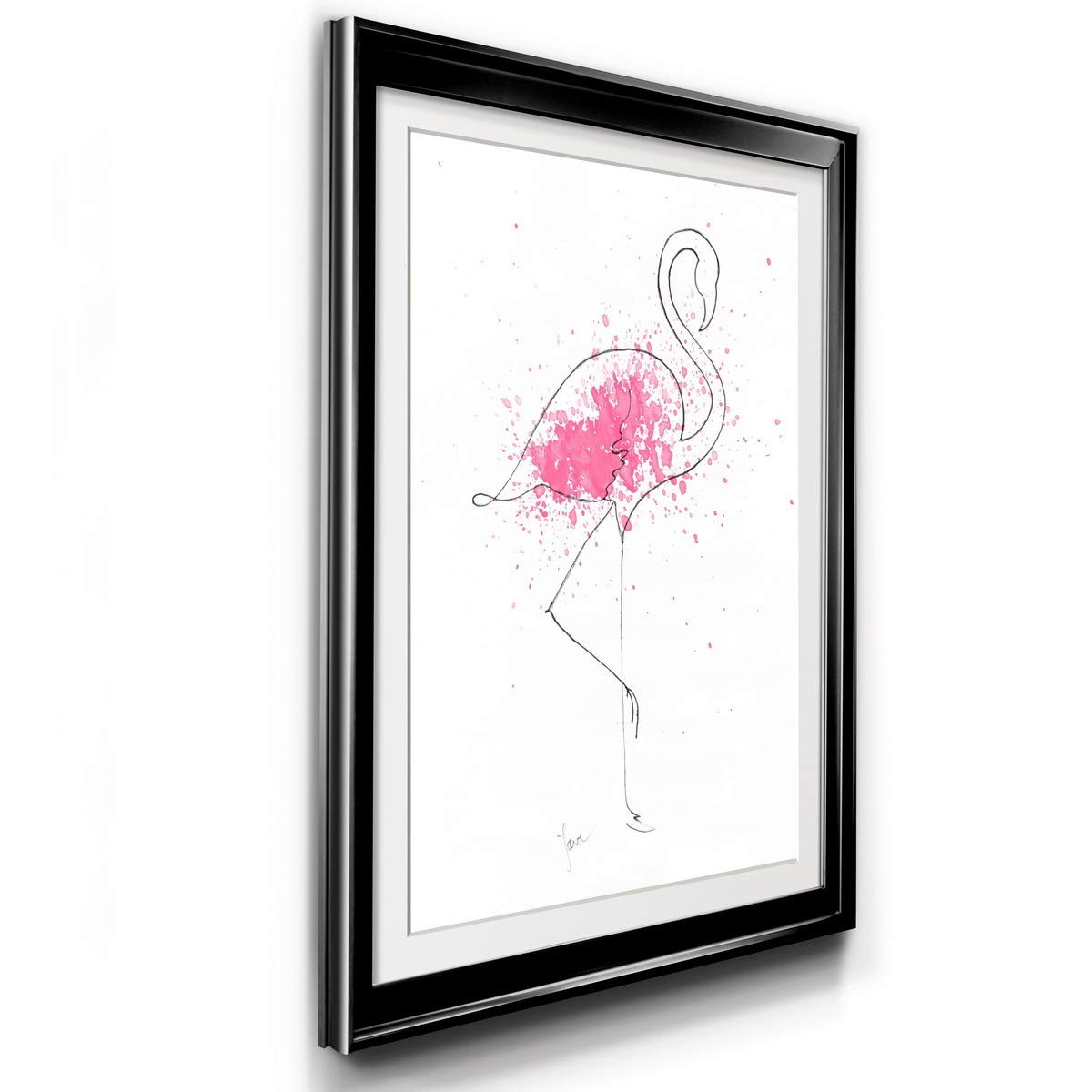 Premium Black Framed Flamingo Splash Print 42x30 Inches - Ready to Hang Wall Art - Made in USA - Perfect for Living Room, Bedroom & Office Decor