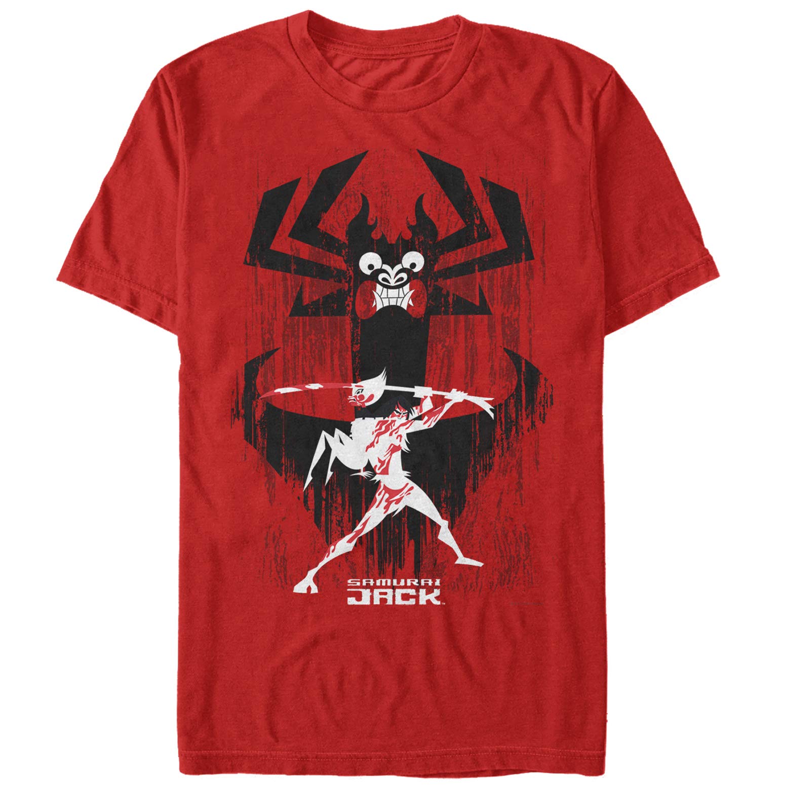 Men's Samurai Jack Aku Silhouette Graphic Tee - Anime Cartoon T-Shirt for Casual Wear & Fan Merchandise | Perfect for Cosplay, Conventions & Everyday Streetwear