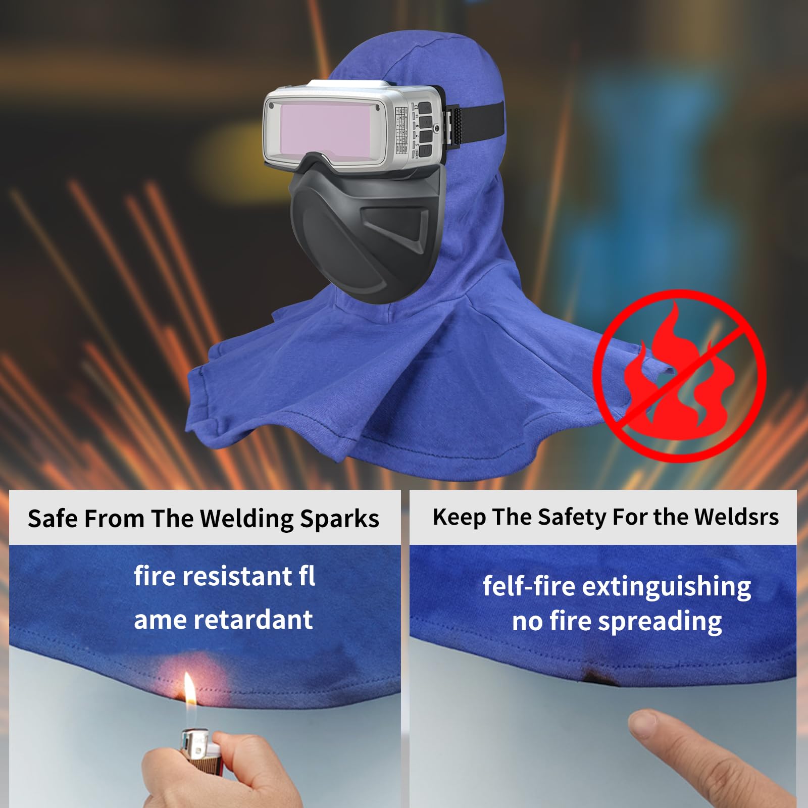 Auto Darkening Welding Goggles with True Color Vision, 5-13 Wide Shade Range, Adjustable Face Shield & FR Soft Hood - Perfect for MIG, TIG, Arc Welding & Metal Fabrication Projects