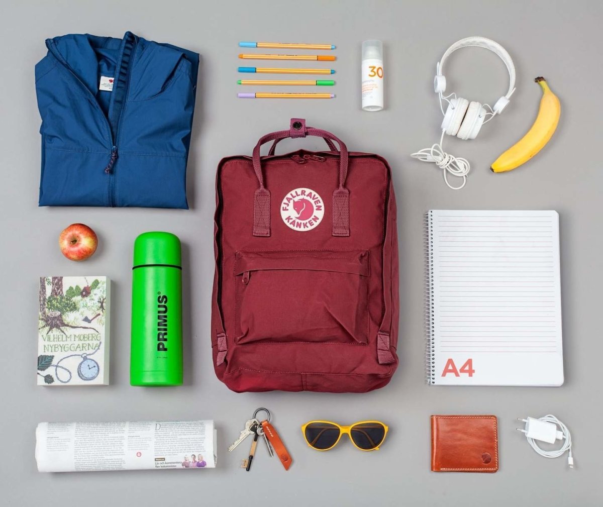 Fjallraven RE KÅNKEN Backpack Slate - Waterproof Laptop Backpack for School, Travel & Hiking | Durable Eco-Friendly Recycled Material